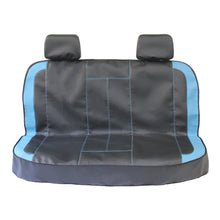 Load image into Gallery viewer, Sporty Black/Blue Premium Leatherette Car Seat Covers Full Set, Front Seat and Back Seat Covers for Vehicles