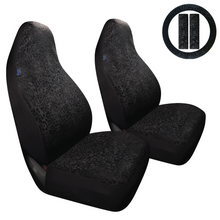 Load image into Gallery viewer, Leopard Cheetah Black Car Seat Covers Full Set for Vehicles, Front Seat and Back Seat Covers for Vehicles, Gift for Her/Him