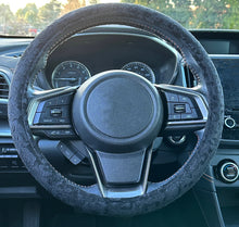 Load image into Gallery viewer, Black Leopard Suede Universal Car Steering Wheel Cover for Women, Gift for Her/Him