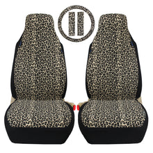Load image into Gallery viewer, Beige Leopard Cheetah Car Seat Covers Full Set, Front and Back Seat Covers for Vehicles, Car Decor, Gift for Her/Him
