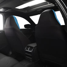 Load image into Gallery viewer, Sporty Black/Blue Premium Leatherette Car Seat Covers Full Set, Front Seat and Back Seat Covers for Vehicles