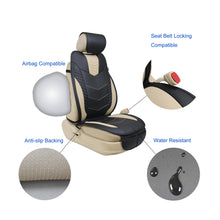 Load image into Gallery viewer, Luxury Leatherette Sporty Two-Tone Car Seat Covers for Vehicles, Universal Front Seat Covers
