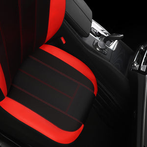 Sporty Red/Black Premium Leatherette Car Seat Covers Full Set, Front Seat and Back Seat Covers for Vehicles