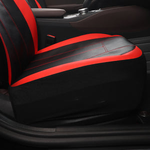 Sporty Red/Black Premium Leatherette Car Seat Covers Full Set, Front Seat and Back Seat Covers for Vehicles