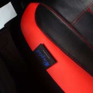 Sporty Red/Black Premium Leatherette Car Seat Covers Full Set, Front Seat and Back Seat Covers for Vehicles