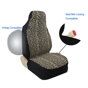 Beige Leopard Cheetah Car Seat Covers Full Set, Front and Back Seat Covers for Vehicles, Car Decor, Gift for Her/Him