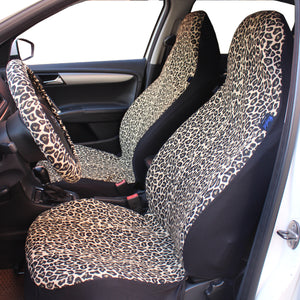 Beige Leopard Cheetah Car Seat Covers Full Set, Front and Back Seat Covers for Vehicles, Car Decor, Gift for Her/Him