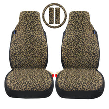 Load image into Gallery viewer, Leopard Cheetah Animal Print Handmade Front Set Car Seat Covers for Vehicles, Gift for Her/Him

