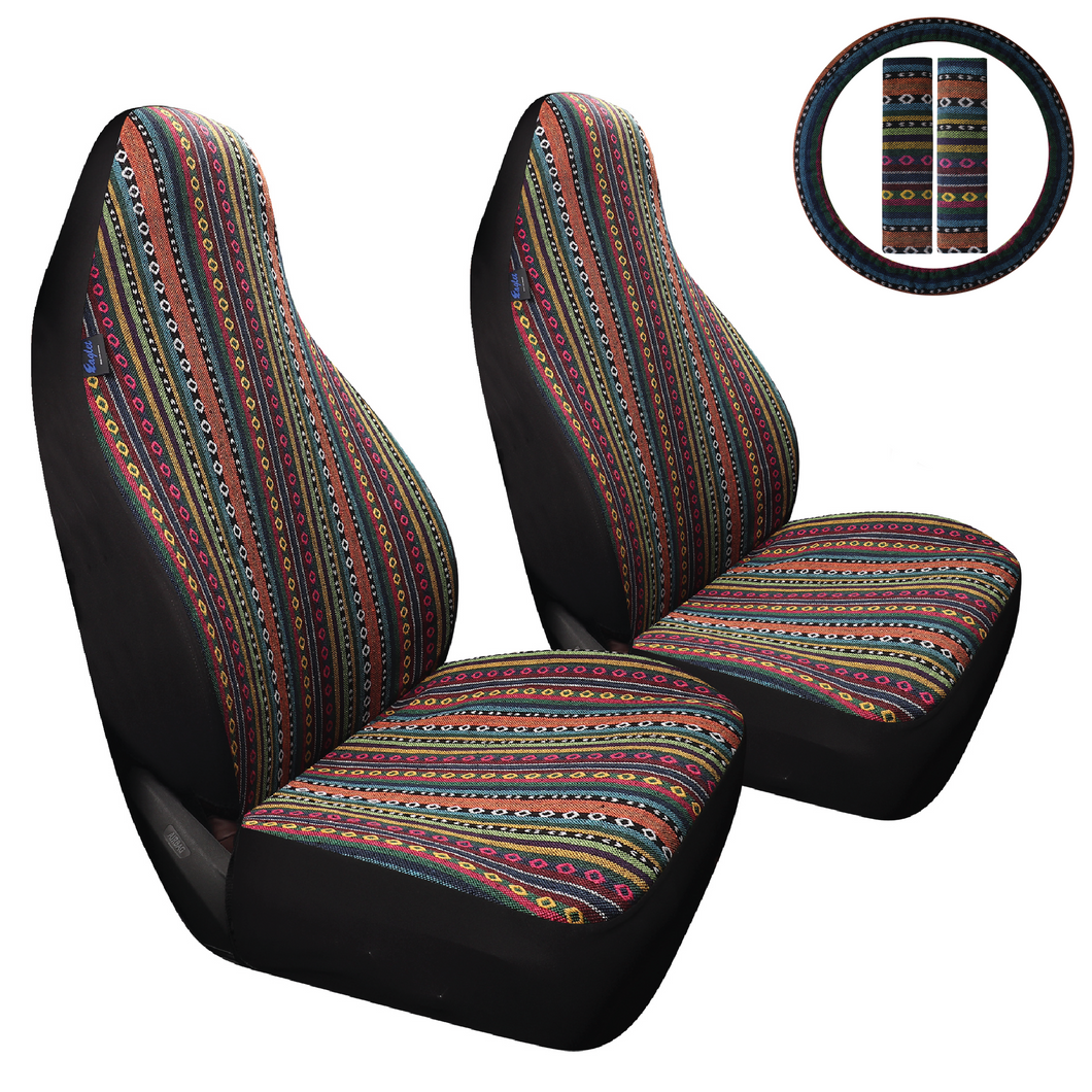 Peruvian Handmade Car Seat Covers Full Set for Vehicles, Front Seat and Back Seat Covers