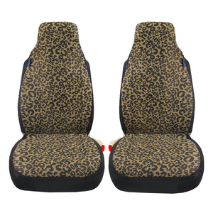 Leopard Cheetah Animal Print Handmade Front Set Car Seat Covers for Vehicles, Gift for Her/Him