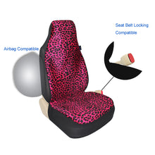 Load image into Gallery viewer, Leopard Cheetah Fuchsia Velvet Car Seat Covers and Seat Belt Covers for Vehicles, Front Seat Covers for Women, Car Decor, Gift for Her

