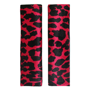 Leopard Cheetah Fuchsia Velvet Car Seat Covers and Seat Belt Covers for Vehicles, Front Seat Covers for Women, Car Decor, Gift for Her