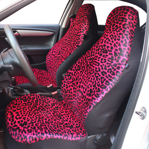 Leopard Cheetah Fuchsia Velvet Car Seat Covers and Seat Belt Covers for Vehicles, Front Seat Covers for Women, Car Decor, Gift for Her