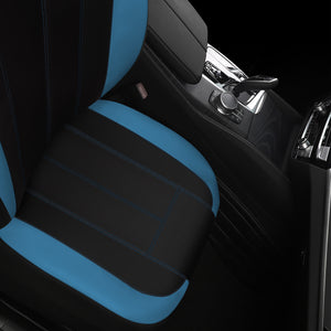 Sporty Black/Blue Premium Leatherette Car Seat Covers Full Set, Front Seat and Back Seat Covers for Vehicles