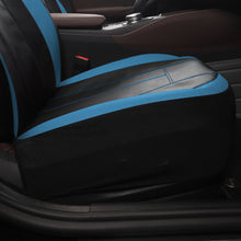 Load image into Gallery viewer, Sporty Black/Blue Premium Leatherette Car Seat Covers Full Set, Front Seat and Back Seat Covers for Vehicles
