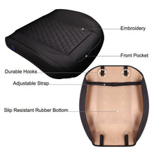 Load image into Gallery viewer, Luxurious Leatherette Black Car Seat Bottom Covers for Front Seats, Nonslip Padded Car Seat Cushions with Storage Pockets for Cars
