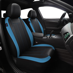 Sporty Black/Blue Premium Leatherette Car Seat Covers Full Set, Front Seat and Back Seat Covers for Vehicles
